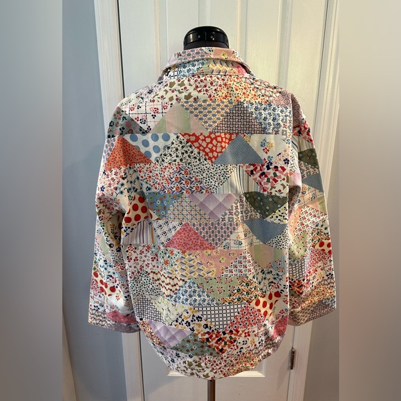 Anthropologie Carleen Patchwork Quarter-Zip Pullover, size M, new with tags - Picture 7 of 7